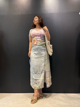 「Desigual（デシグアル）のアイテム」を使った、Desigual 名古屋 STAFFさん（レディース・160cm）の夏コーディネート