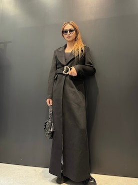 「アイテム（ノーカラーコート）」を使った、Desigual 名古屋 STAFFさん（レディース・165cm）の秋コーディネート