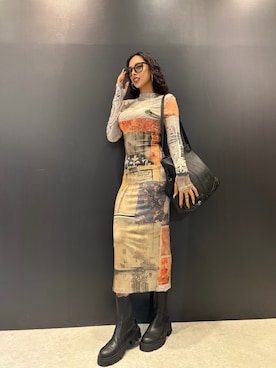 「アイテム（ワンピース）」を使った、Desigual 名古屋 STAFFさん（レディース・165cm）の夏コーディネート