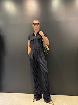 「アイテム（オールインワン・サロペット）」を使った、Desigual 名古屋 STAFFさん（レディース・165cm）の秋コーディネート