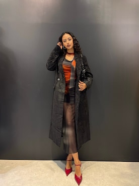 「アイテム（チェスターコート）」を使った、Desigual 名古屋 STAFFさん（レディース・165cm）の秋コーディネート