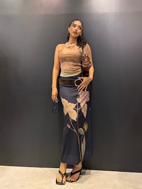 「Desigual（デシグアル）のアイテム」を使った、Desigual 名古屋 STAFFさん（レディース・165cm）の夏コーディネート