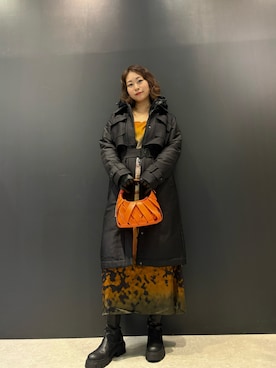 「アイテム（トレンチコート）」を使った、Desigual 名古屋 STAFFさん（レディース・165cm）の秋コーディネート