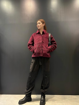 「アイテム（ブルゾン、レッド系）」を使った、Desigual 名古屋 STAFFさん（レディース・170cm）の秋コーディネート