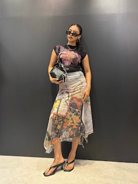 「Desigual（デシグアル）のアイテム」を使った、Desigual 名古屋 STAFFさん（レディース・165cm）の夏コーディネート