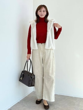 「GLOBAL WORK（グローバルワーク）のアイテム（バレエシューズ）」を使った、mahokurumaさん（レディース・172cm）の秋コーディネート