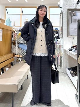 「アイテム（ダウンジャケット/コート）」を使った、mahokurumaさん（レディース・172cm・30代）の秋コーディネート