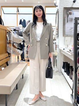 「撥水」｜「アイテム（スラックス）」を使った、mahokurumaさん（レディース・172cm）の秋コーディネート