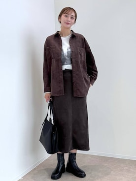 「GLOBAL WORK（グローバルワーク）のアイテム（シャツ/ブラウス）」を使った、mahokurumaさん（レディース・172cm）の秋コーディネート