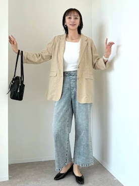 「GLOBAL WORK（グローバルワーク）のらくっション撥水フィットパンプス/135895（パンプス、ブラック系）」を使った、mahokurumaさん（レディース）の春コーディネート