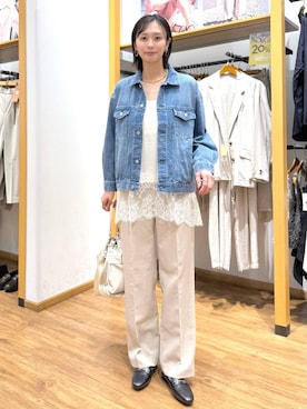 「GLOBAL WORK（グローバルワーク）のアイテム（ジャケット/アウター）」を使った、mahokurumaさん（レディース・172cm）の春コーディネート