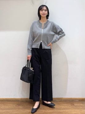 「GLOBAL WORK（グローバルワーク）のらくっション撥水フィットパンプス/135895（パンプス、ブラック系）」を使った、mahokurumaさん（レディース）の春コーディネート