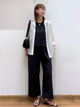 「GLOBAL WORK（グローバルワーク）のステンレスシンプルチェーンネックレス/611943（ネックレス、シルバー系）」を使った、mahokurumaさん（レディース）の夏コーディネート