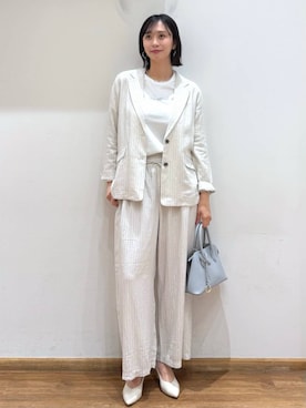 「GLOBAL WORK（グローバルワーク）のスペ軽3ROOM2WAYショルダー/234508（ショルダーバッグ、ブルー系）」を使った、mahokurumaさん（レディース）の春コーディネート