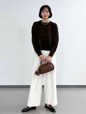 「アイテム（ローファー）」を使った、mahokurumaさん（レディース・172cm・30代）の冬コーディネート