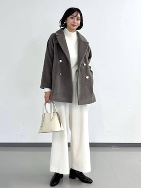 「アイテム（チェスターコート）」を使った、mahokurumaさん（レディース・172cm・30代）の冬コーディネート