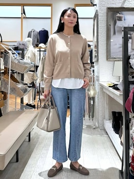 「アイテム（トートバッグ）」を使った、mahokurumaさん（レディース・172cm）の秋コーディネート