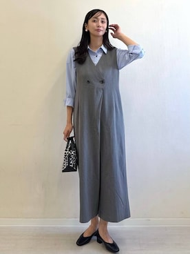 「アイテム（つなぎ/オールインワン）」を使った、mahokurumaさん（レディース・172cm）の秋コーディネート