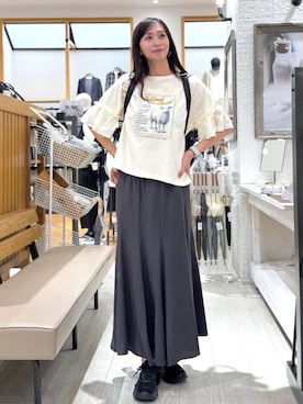 「アイテム（バックパック/リュック）」を使った、mahokurumaさん（レディース・172cm）の秋コーディネート