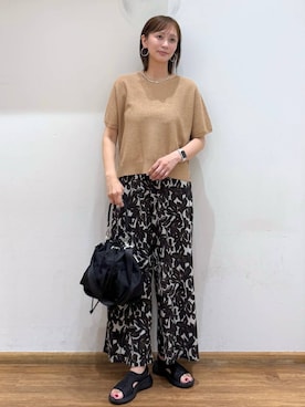 「GLOBAL WORK（グローバルワーク）の撥水軽量2WAYバッグ/137590（ショルダーバッグ、ブラック系）」を使った、mahokurumaさん（レディース）の春コーディネート
