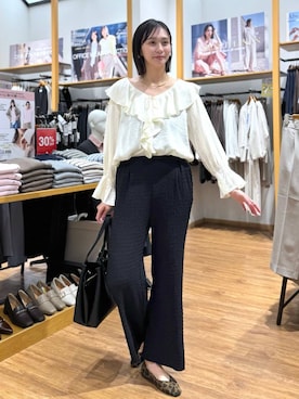 「GLOBAL WORK（グローバルワーク）のらくっション撥水フィットパンプス/135895（パンプス、その他）」を使った、mahokurumaさん（レディース）の春コーディネート