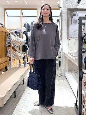 「GLOBAL WORK（グローバルワーク）のGOODデニムバギーパンツ/498388（デニムパンツ）」を使った、mahokurumaさん（レディース・172cm）の秋コーディネート