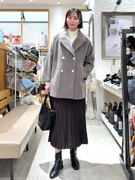 「アイテム（チェスターコート）」を使った、mahokurumaさん（レディース・172cm）の冬コーディネート