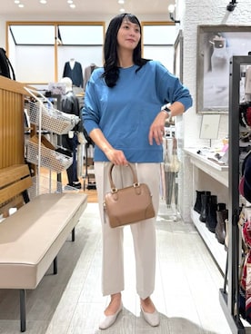 「撥水」｜「アイテム（スラックス）」を使った、mahokurumaさん（レディース・172cm）の秋コーディネート