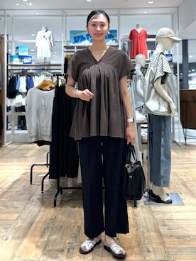 「高見え」｜「アイテム（アクセサリー）」を使った、mahokurumaさん（レディース・172cm）の夏コーディネート