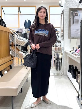 「アイテム（バレエシューズ）」を使った、mahokurumaさん（レディース・172cm）の秋コーディネート