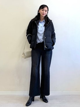 「アイテム（ダウンジャケット/コート）」を使った、mahokurumaさん（レディース・172cm）の秋コーディネート