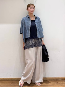 「LAKOLE（ラコレ）のメタルループバンスクリップ / 167951（バレッタ/ヘアクリップ、その他）」を使った、mahokurumaさん（レディース）の夏コーディネート