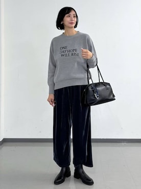 「アイテム（ボストンバッグ）」を使った、mahokurumaさん（レディース・172cm・30代）の冬コーディネート