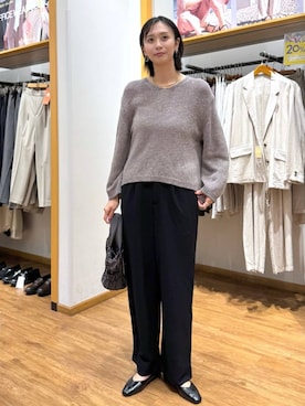 「GLOBAL WORK（グローバルワーク）のらくっション撥水フィットパンプス/135895（パンプス、ブラック系）」を使った、mahokurumaさん（レディース）の春コーディネート