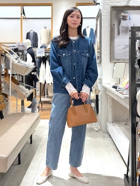 「アイテム（デニムジャケット）」を使った、mahokurumaさん（レディース・172cm）の秋コーディネート