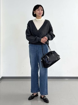 「アイテム（ボストンバッグ）」を使った、mahokurumaさん（レディース・172cm・30代）の冬コーディネート