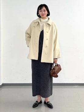 「アイテム（ローファー）」を使った、mahokurumaさん（レディース・172cm・30代）の冬コーディネート