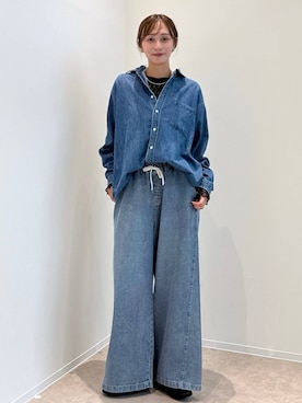 「GLOBAL WORK（グローバルワーク）のアイテム（シャツ/ブラウス）」を使った、mahokurumaさん（レディース・172cm）の秋コーディネート