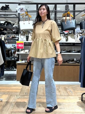 「アイテム（Tシャツ/カットソー）」を使った、mahokurumaさん（レディース・172cm）の夏コーディネート