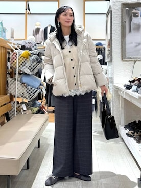 「アイテム（ダウンジャケット/コート）」を使った、mahokurumaさん（レディース・172cm・30代）の秋コーディネート