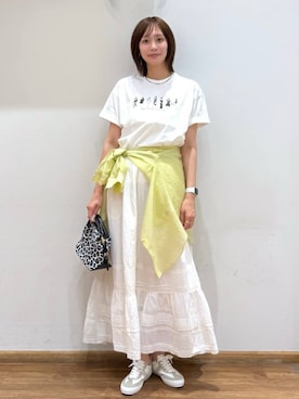 「アイテム（ネックレス）」を使った、mahokurumaさん（レディース・172cm・30代）の春コーディネート