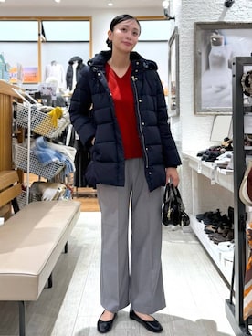 「アイテム（ダウンジャケット/コート）」を使った、mahokurumaさん（レディース・172cm・30代）の秋コーディネート