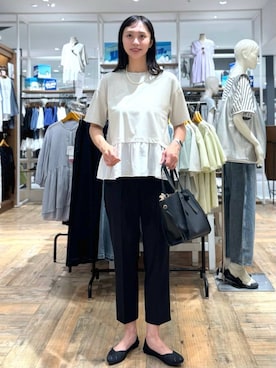 「アイテム（アクセサリー、ベージュ系）」を使った、mahokurumaさん（レディース・172cm）の夏コーディネート