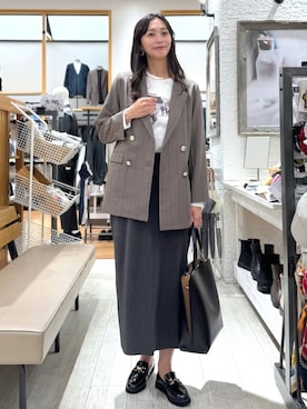 「アイテム（テーラードジャケット）」を使った、mahokurumaさん（レディース・172cm）の秋コーディネート