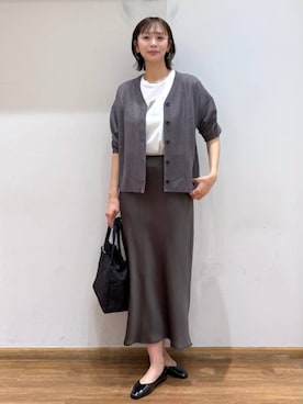 「GLOBAL WORK（グローバルワーク）のらくっション撥水フィットパンプス/135895（パンプス、ブラック系）」を使った、mahokurumaさん（レディース）の春コーディネート