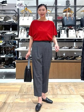 「アイテム（ローファー）」を使った、mahokurumaさん（レディース・172cm）の夏コーディネート