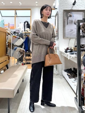 「撥水」｜「アイテム（デニムパンツ）」を使った、mahokurumaさん（レディース・172cm）の秋コーディネート