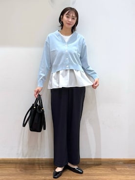 「GLOBAL WORK（グローバルワーク）のらくっション撥水フィットパンプス/135895（パンプス、ブラック系）」を使った、mahokurumaさん（レディース）の春コーディネート