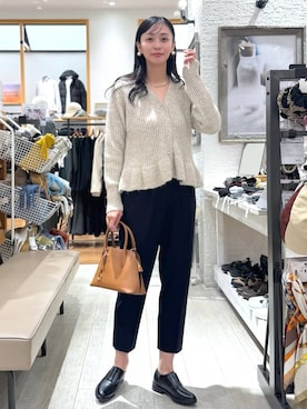 「GLOBAL WORK（グローバルワーク）のあったかウツクシルエットテーパードパンツ/575203（その他パンツ）」を使った、mahokurumaさん（レディース・172cm）の秋コーディネート