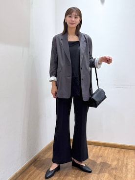 「GLOBAL WORK（グローバルワーク）のアイテム（テーラードジャケット）」を使った、mahokurumaさん（レディース・172cm）の秋コーディネート
